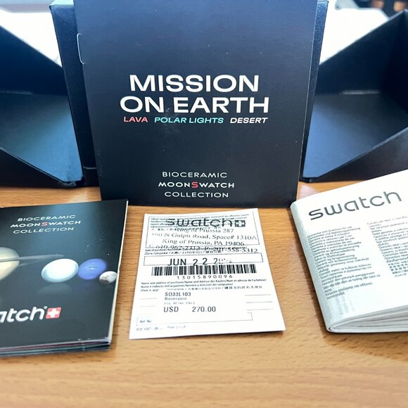 Authentic OMEGA X SWATCH MoonSwatch Mission on Earth Polar Lights SO33L103 - Picture 2 of 12